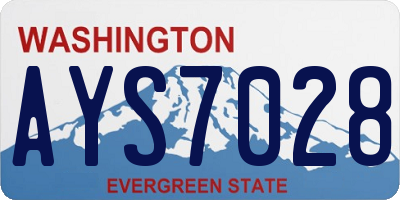 WA license plate AYS7028