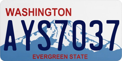 WA license plate AYS7037