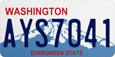 WA license plate AYS7041