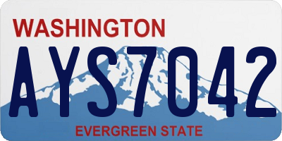 WA license plate AYS7042