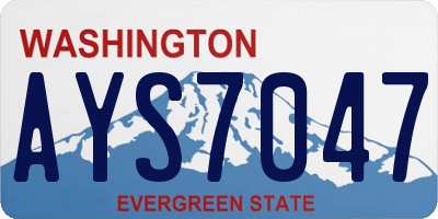 WA license plate AYS7047