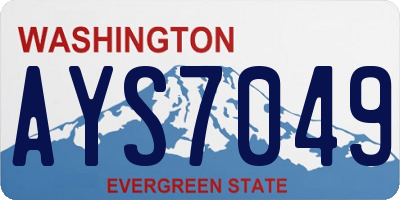 WA license plate AYS7049