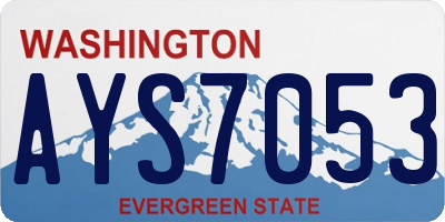 WA license plate AYS7053