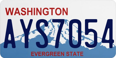 WA license plate AYS7054