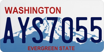 WA license plate AYS7055