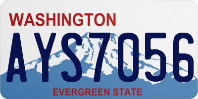 WA license plate AYS7056