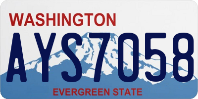 WA license plate AYS7058