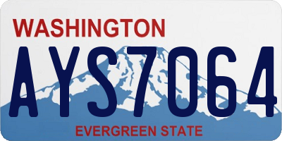WA license plate AYS7064