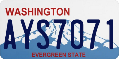 WA license plate AYS7071
