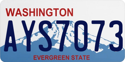 WA license plate AYS7073