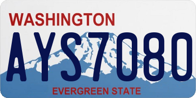 WA license plate AYS7080
