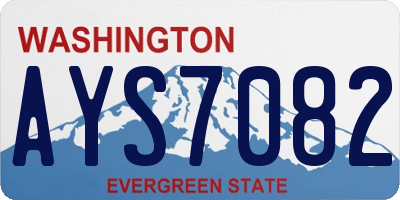 WA license plate AYS7082