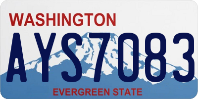 WA license plate AYS7083