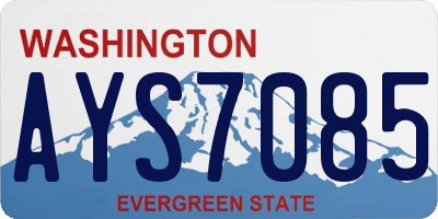 WA license plate AYS7085