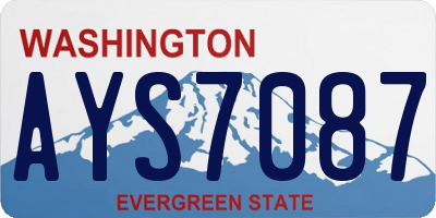 WA license plate AYS7087
