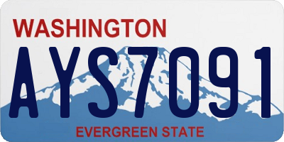 WA license plate AYS7091
