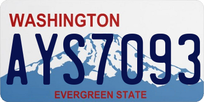 WA license plate AYS7093