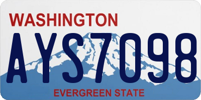 WA license plate AYS7098