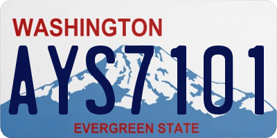 WA license plate AYS7101