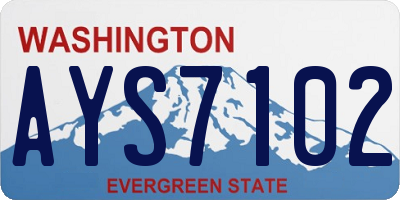 WA license plate AYS7102