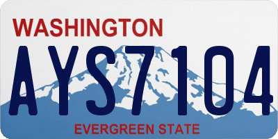 WA license plate AYS7104