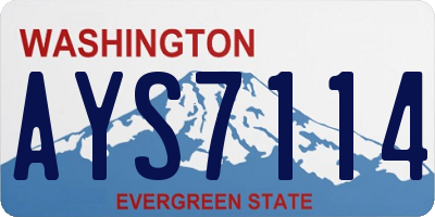 WA license plate AYS7114