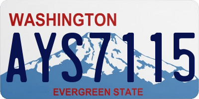 WA license plate AYS7115