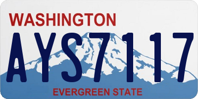 WA license plate AYS7117