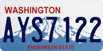 WA license plate AYS7122