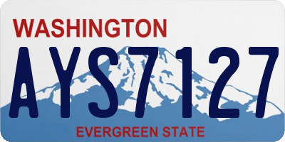 WA license plate AYS7127