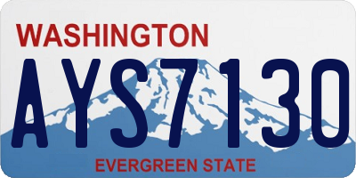 WA license plate AYS7130