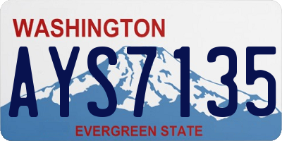 WA license plate AYS7135