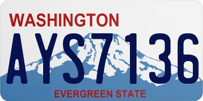 WA license plate AYS7136