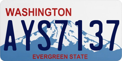WA license plate AYS7137
