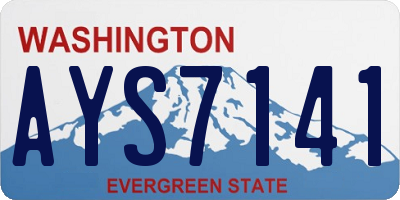 WA license plate AYS7141