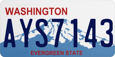 WA license plate AYS7143