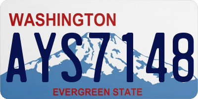 WA license plate AYS7148
