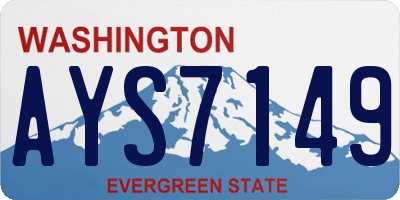WA license plate AYS7149
