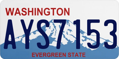 WA license plate AYS7153