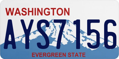 WA license plate AYS7156