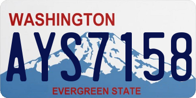 WA license plate AYS7158