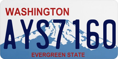 WA license plate AYS7160