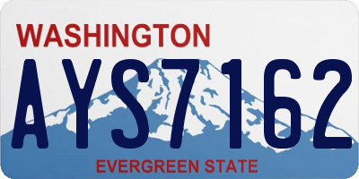 WA license plate AYS7162