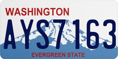 WA license plate AYS7163