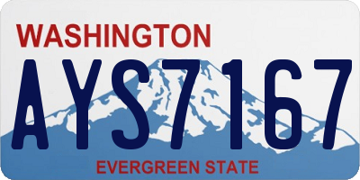 WA license plate AYS7167