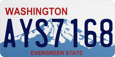 WA license plate AYS7168