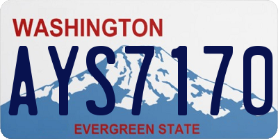 WA license plate AYS7170