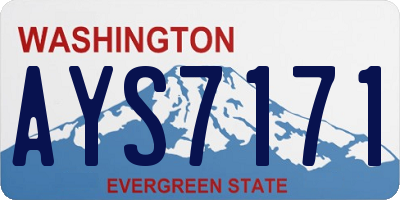 WA license plate AYS7171