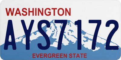 WA license plate AYS7172