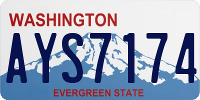 WA license plate AYS7174